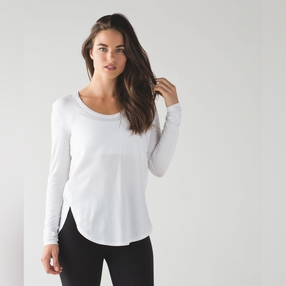 Lululemon Love Scoop Long Sleeve White - Picture 1 of 8
